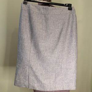 Lands' End Metallic Thread Denim Grey Blue Skirt